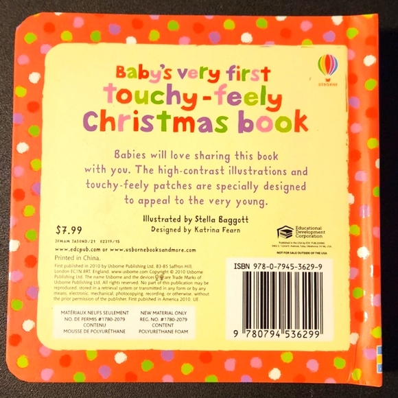 Usborne Baby's 1st Touchy-Feely Christmas Book - Picture 2 of 3